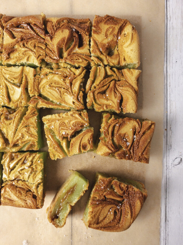 Pandan Butterscotch Mochi Bars