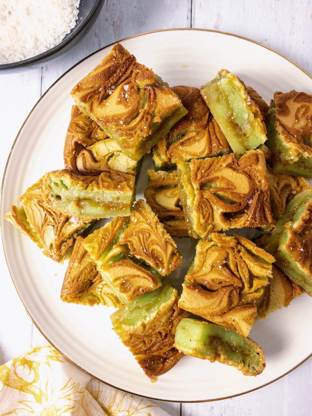 Pandan Butterscotch Mochi Bar