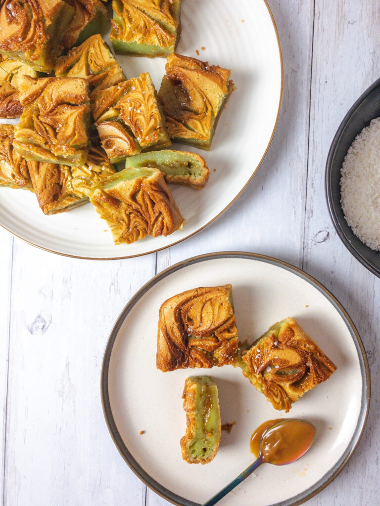 Pandan Butterscotch Mochi Bars