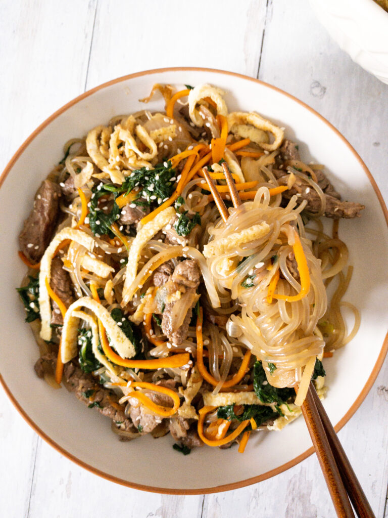 Japchae (Korean Glass Noodles Stir Fry) Recipe