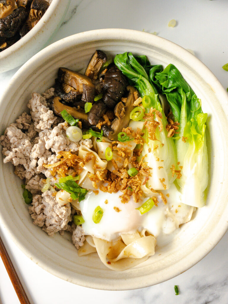 Singapore-Inspired Minced Meat Noodles - Ingredients