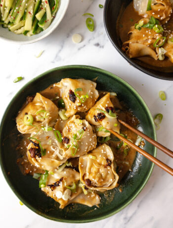 Wontons in Spicy Peanut Sauce